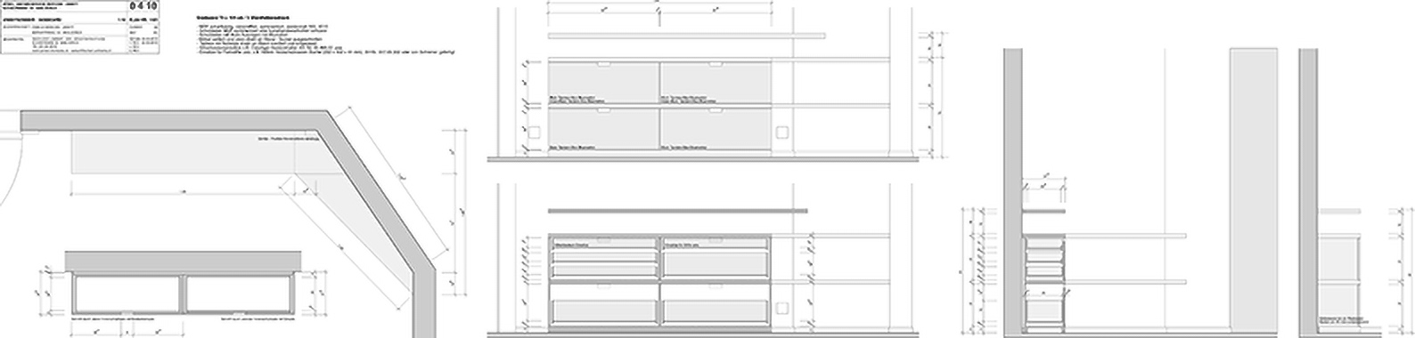 Abbildung Plan Einbauten Korpus Tisch Sideboard