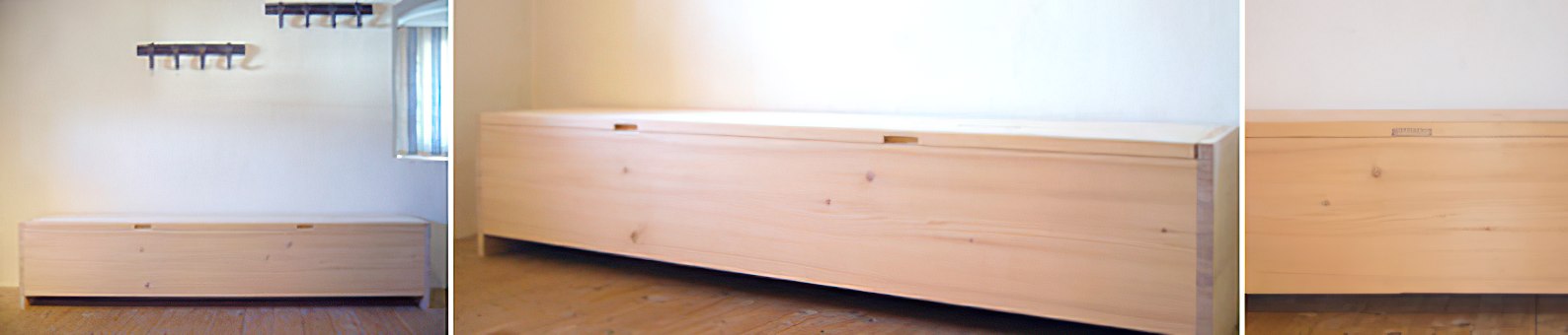 Abbildung Möbel Truhe Sitzbank Fichte massiv