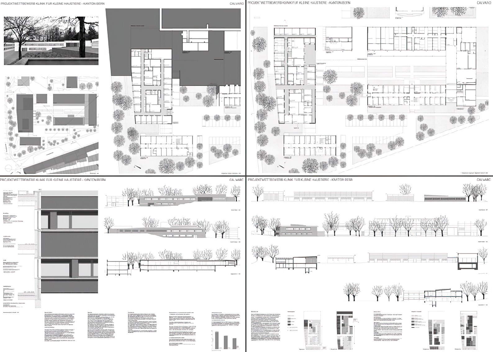 Abbildung Plan Projektwettbewerb Klinik für kleine Haustiere, Bern